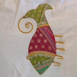 Hand painted metal fish wall hook